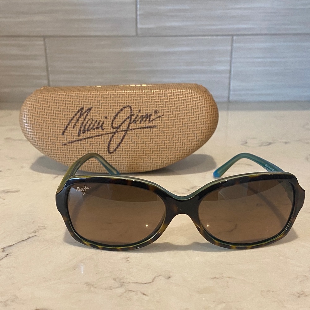 Maui Jim turquoise and Tortoise Sunglasses